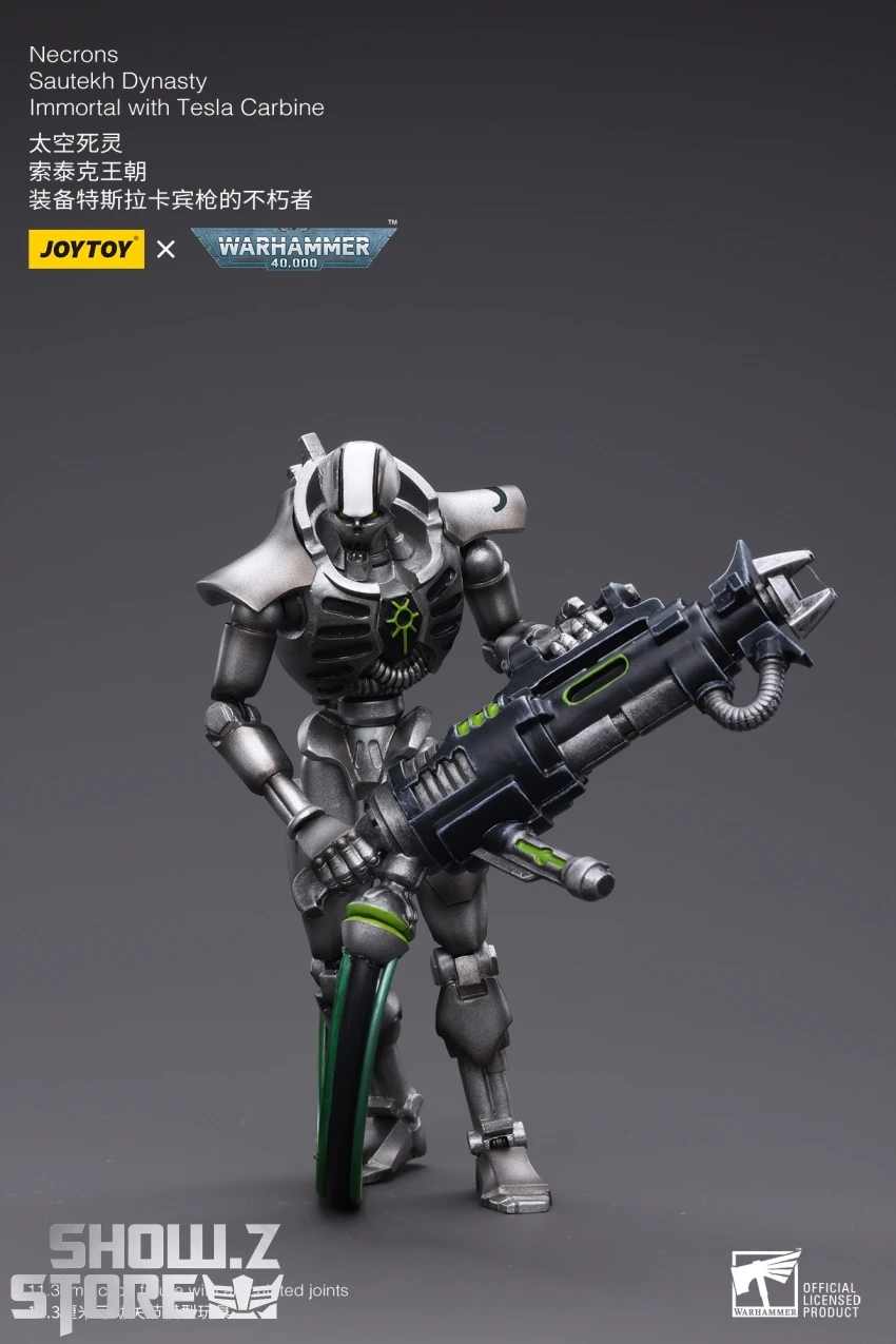 JoyToy Source 1/18 Warhammer 40K Necrons Sautekh Dynasty Immortal With Tesla Carbine - Image 5